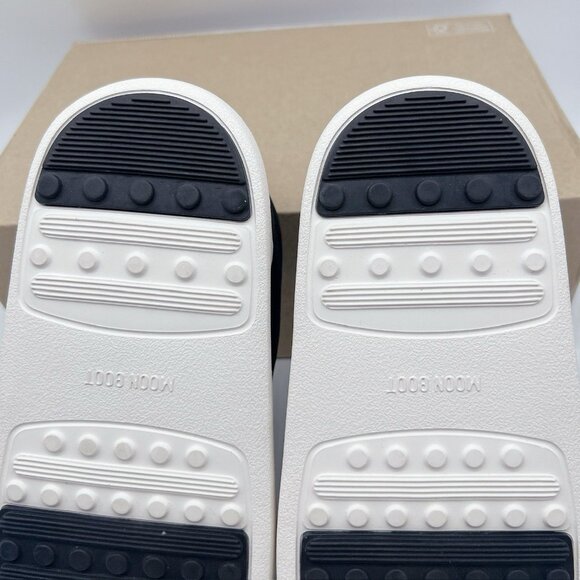 Moon Boot Park Soft Flower Slip On logo-print Boots Sneakers US 7 Black/ White - Picture 13 of 14